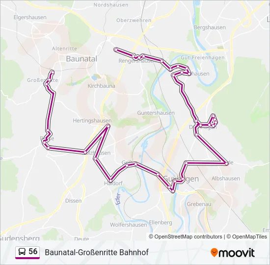 56 Bus Line Map
