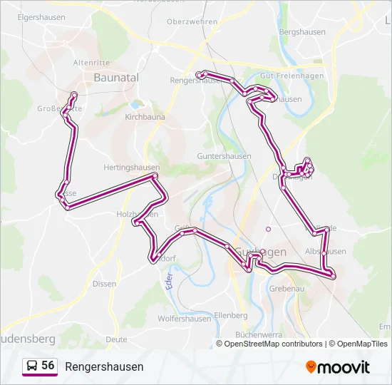 56 Bus Line Map