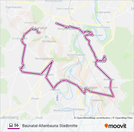 56 Bus Line Map