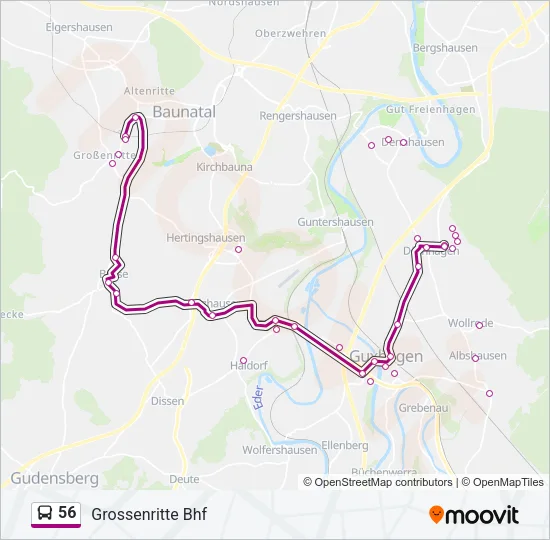 56 Bus Line Map