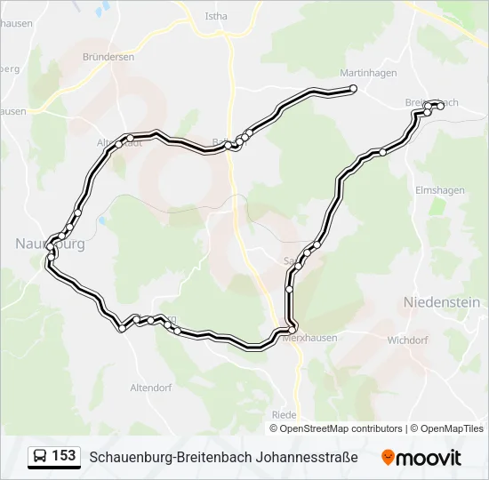 153 Bus Line Map