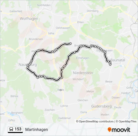 153 Bus Line Map