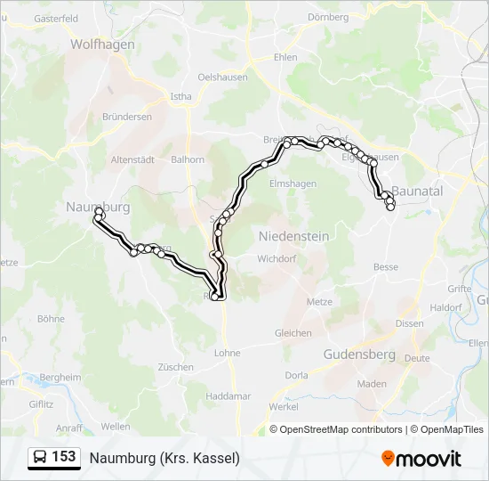 153 Bus Line Map