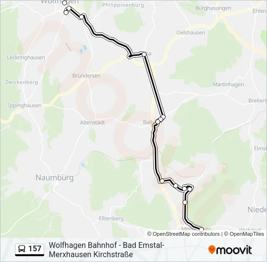 157 Bus Line Map