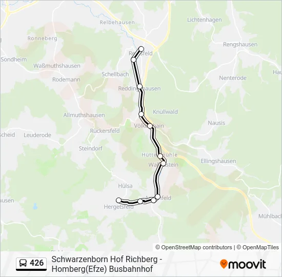 Автобус 426: карта маршрута