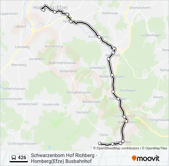 426 Bus Line Map
