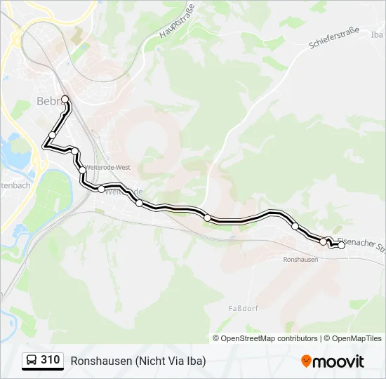 310 Bus Line Map