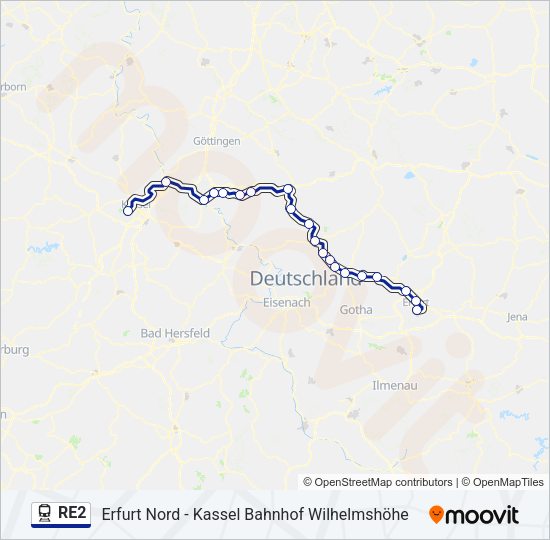 RE2 Train Line Map