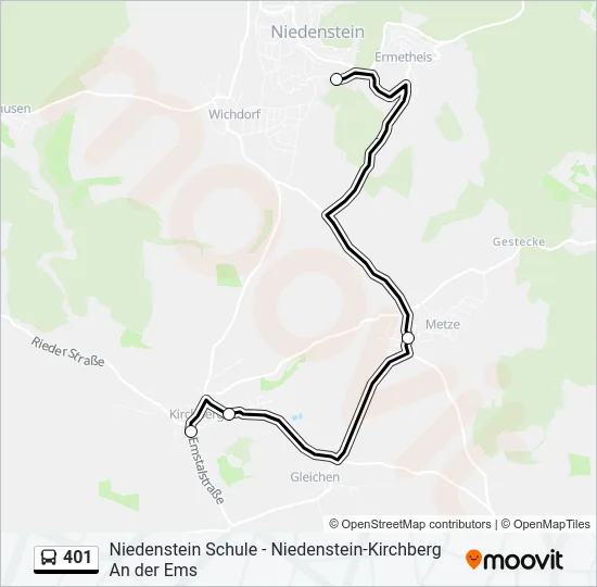 401 Bus Line Map
