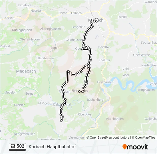 502 Bus Line Map
