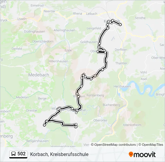 502 Bus Line Map