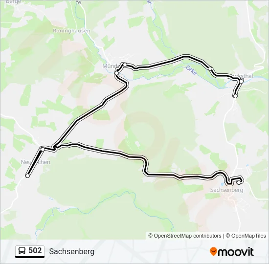 502 Bus Line Map