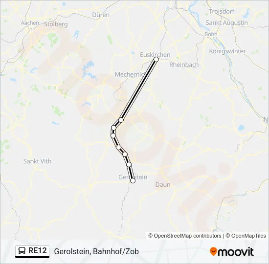 RE12 Bus Line Map