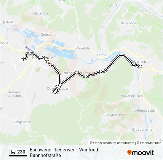 230 Bus Line Map