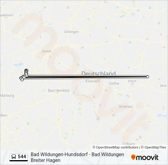 544 Bus Line Map
