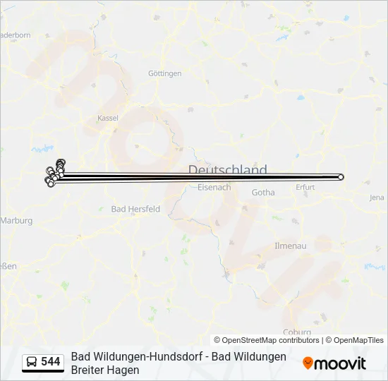 544 Bus Line Map