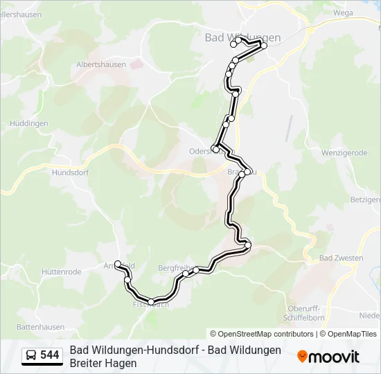 544 Bus Line Map