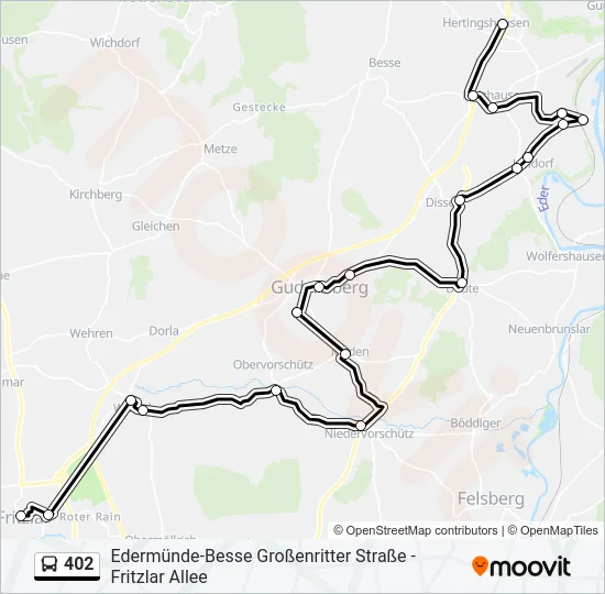 402 Bus Line Map