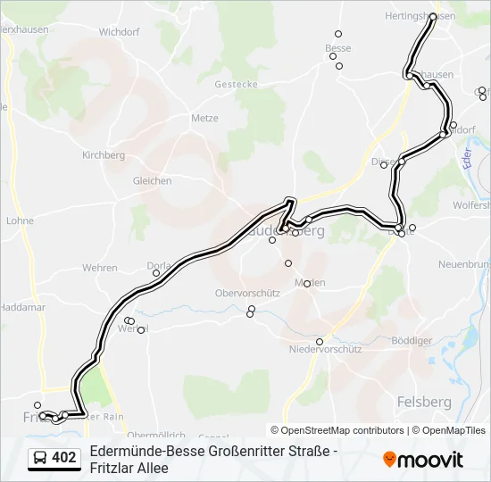 402 Bus Line Map