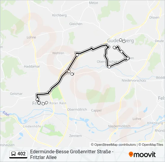 402 Bus Line Map