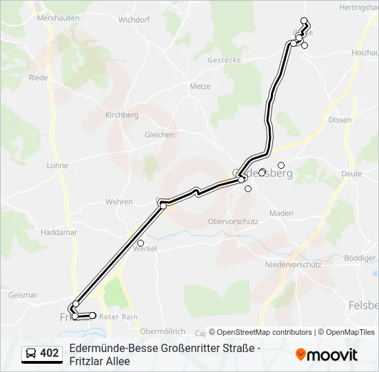 402 Bus Line Map
