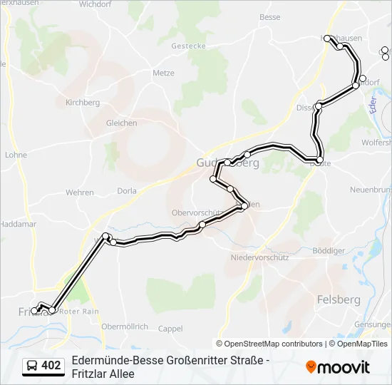 402 Bus Line Map