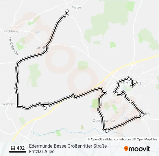 402 Bus Line Map