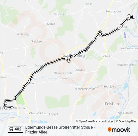 402 Bus Line Map