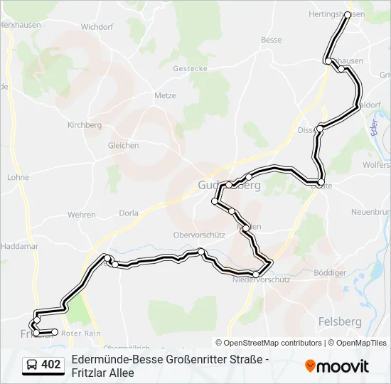 402 Bus Line Map