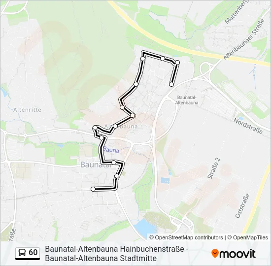 60 Bus Line Map