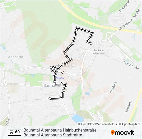 60 Bus Line Map