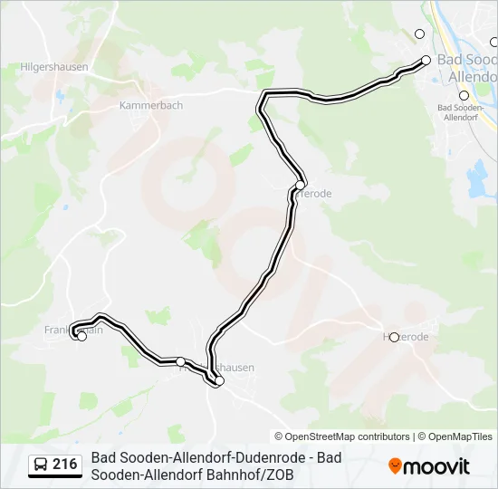 216 Bus Line Map