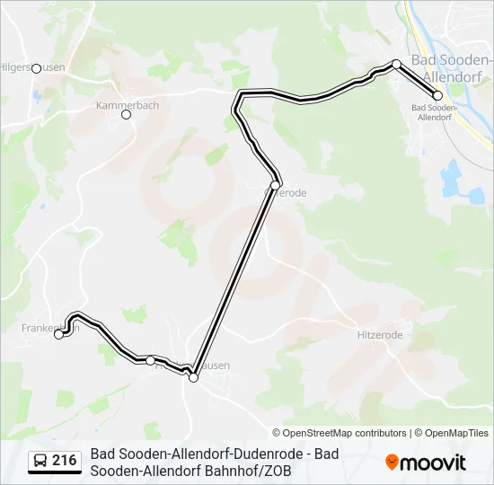 216 Bus Line Map