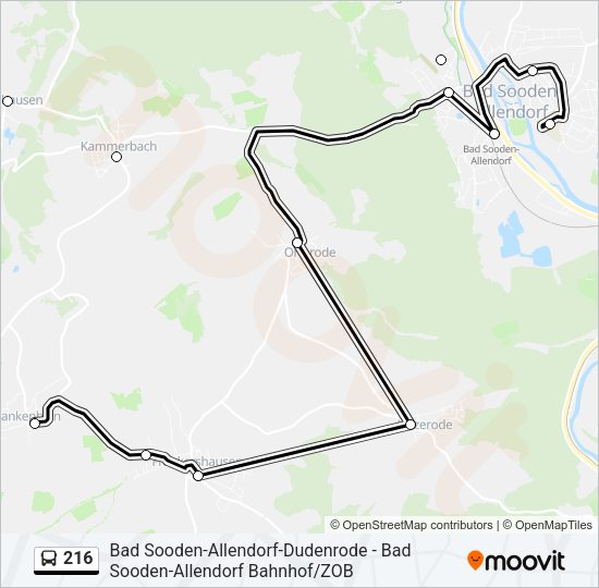 Автобус 216: карта маршрута