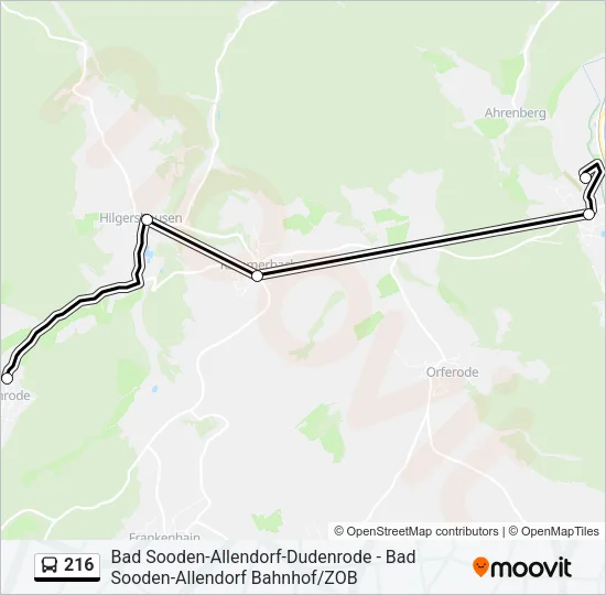 216 Bus Line Map