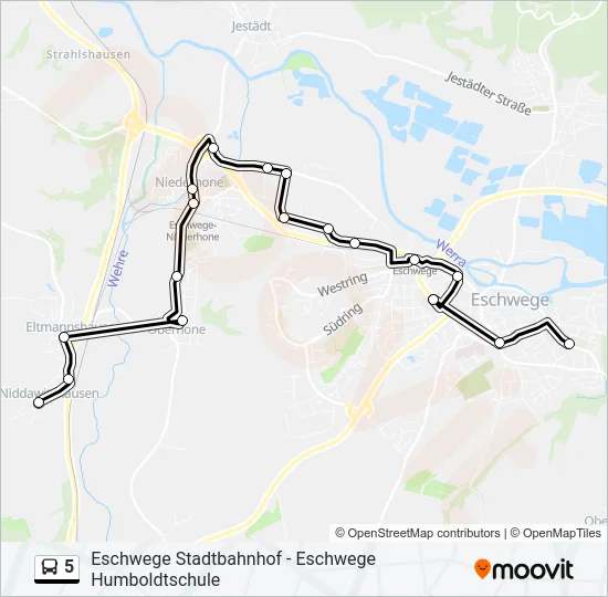 5 Bus Line Map