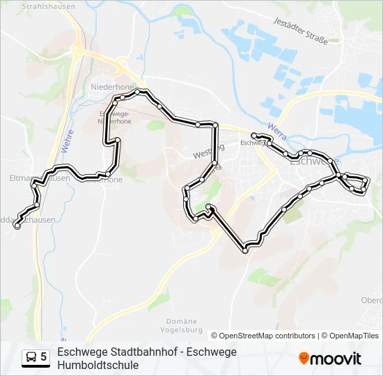 5 Bus Line Map