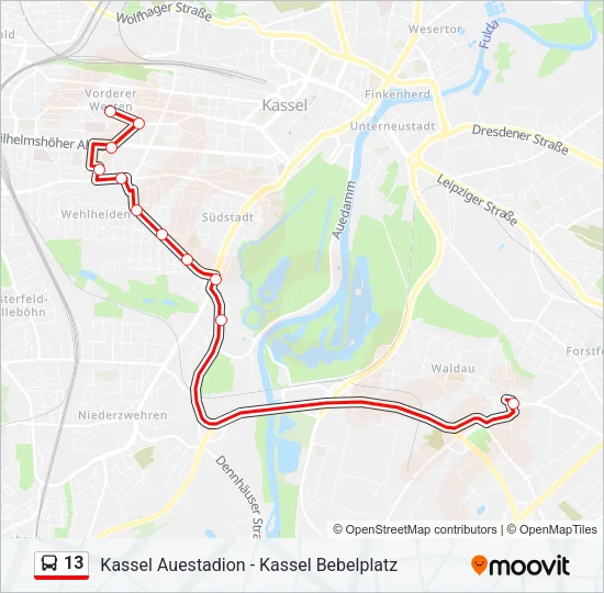 13 Bus Line Map