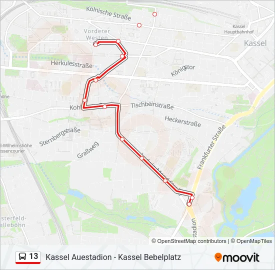 13 Bus Line Map