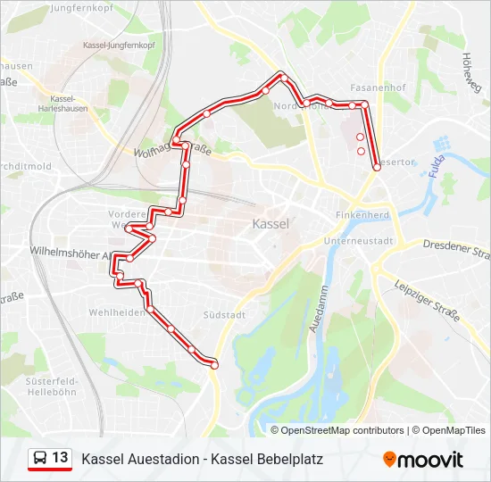 13 Bus Line Map
