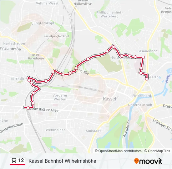12 Bus Line Map