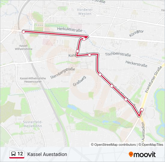 Автобус 12: карта маршрута