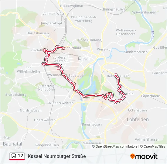 12 Bus Line Map