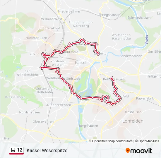 12 Bus Line Map
