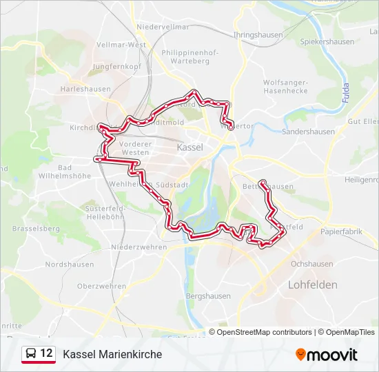 12 Bus Line Map