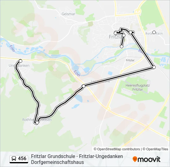 456 Bus Line Map