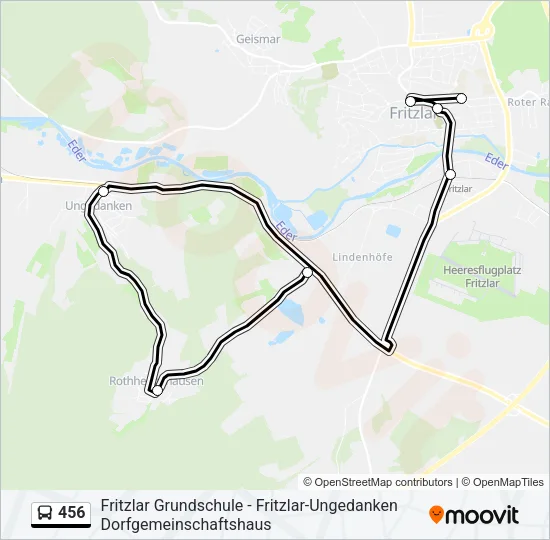 456 Bus Line Map