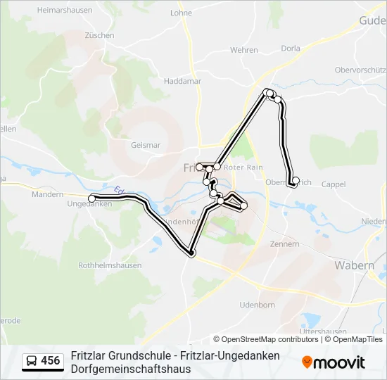 456 Bus Line Map