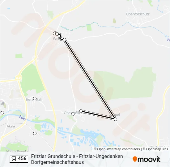 456 Bus Line Map