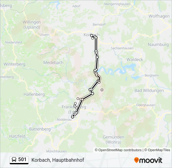 501 Bus Line Map